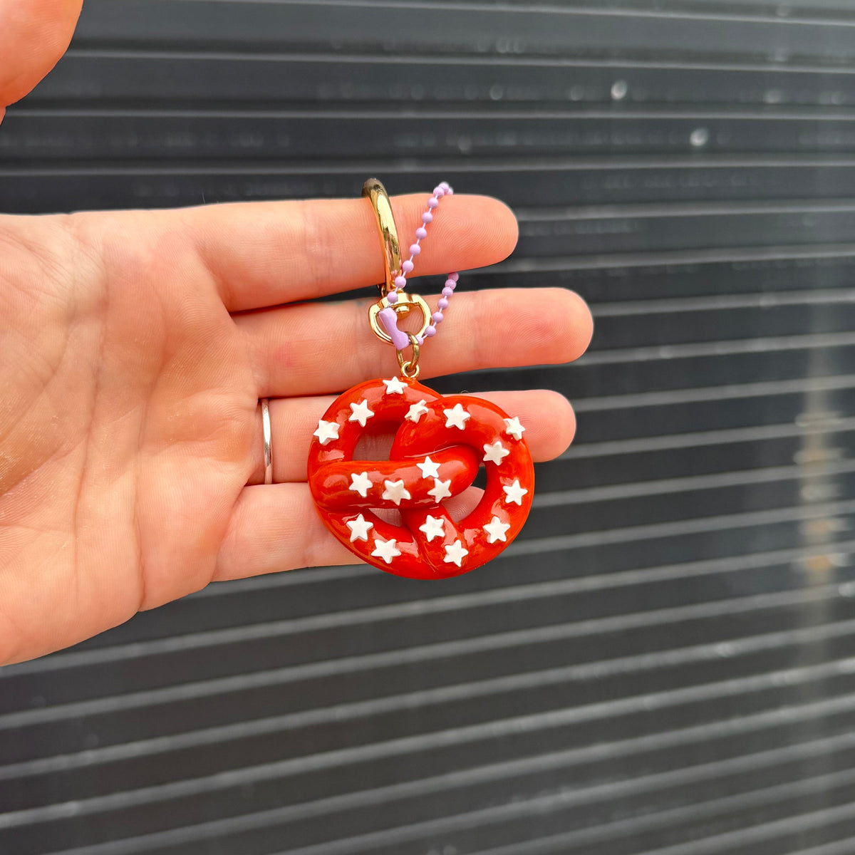 Starry Pretzel Keychain