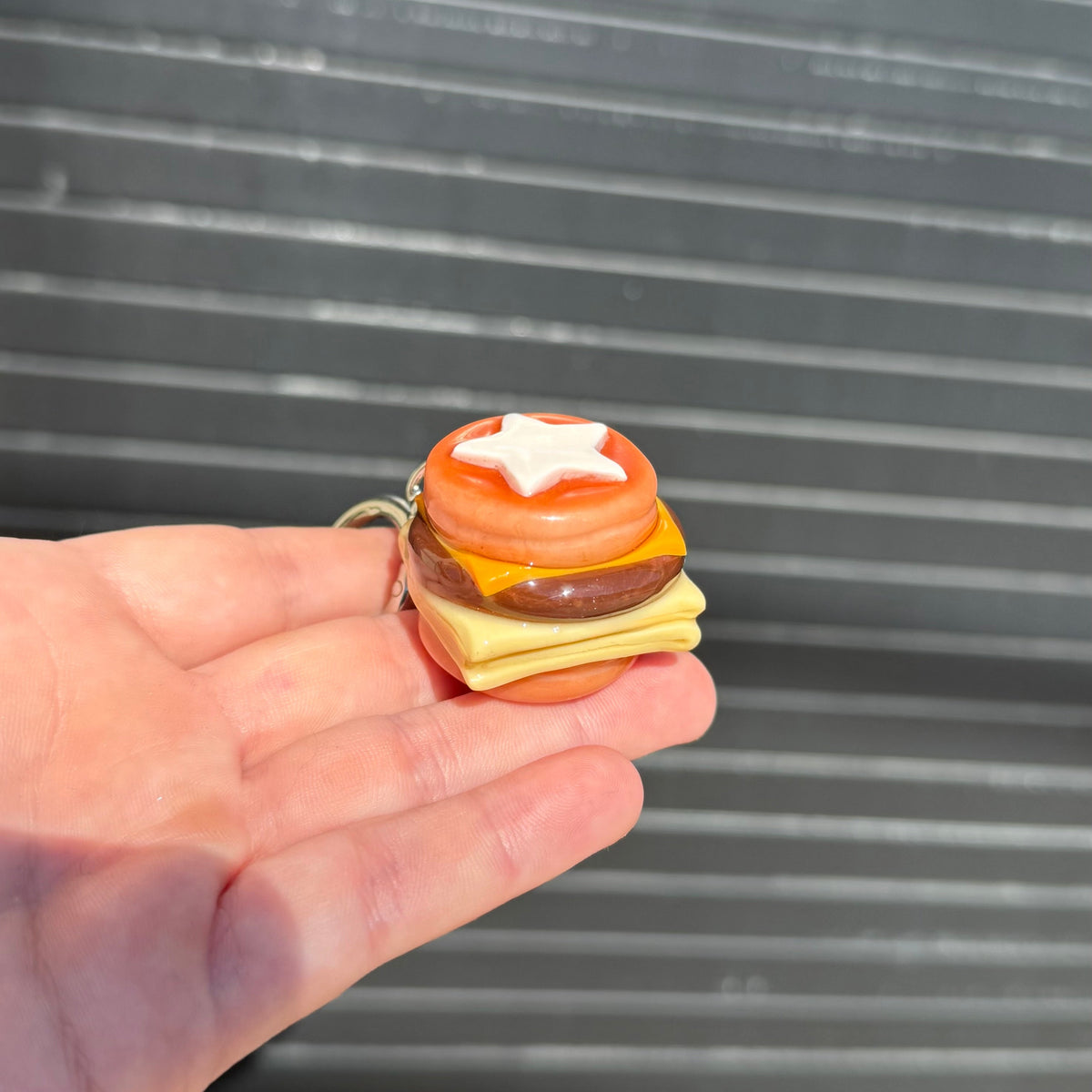 Starry Sausage Pancake Sandwich Keychain