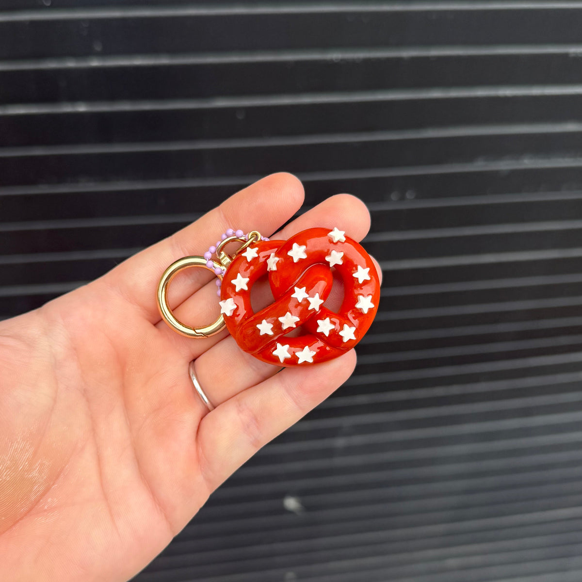 Starry Pretzel Keychain