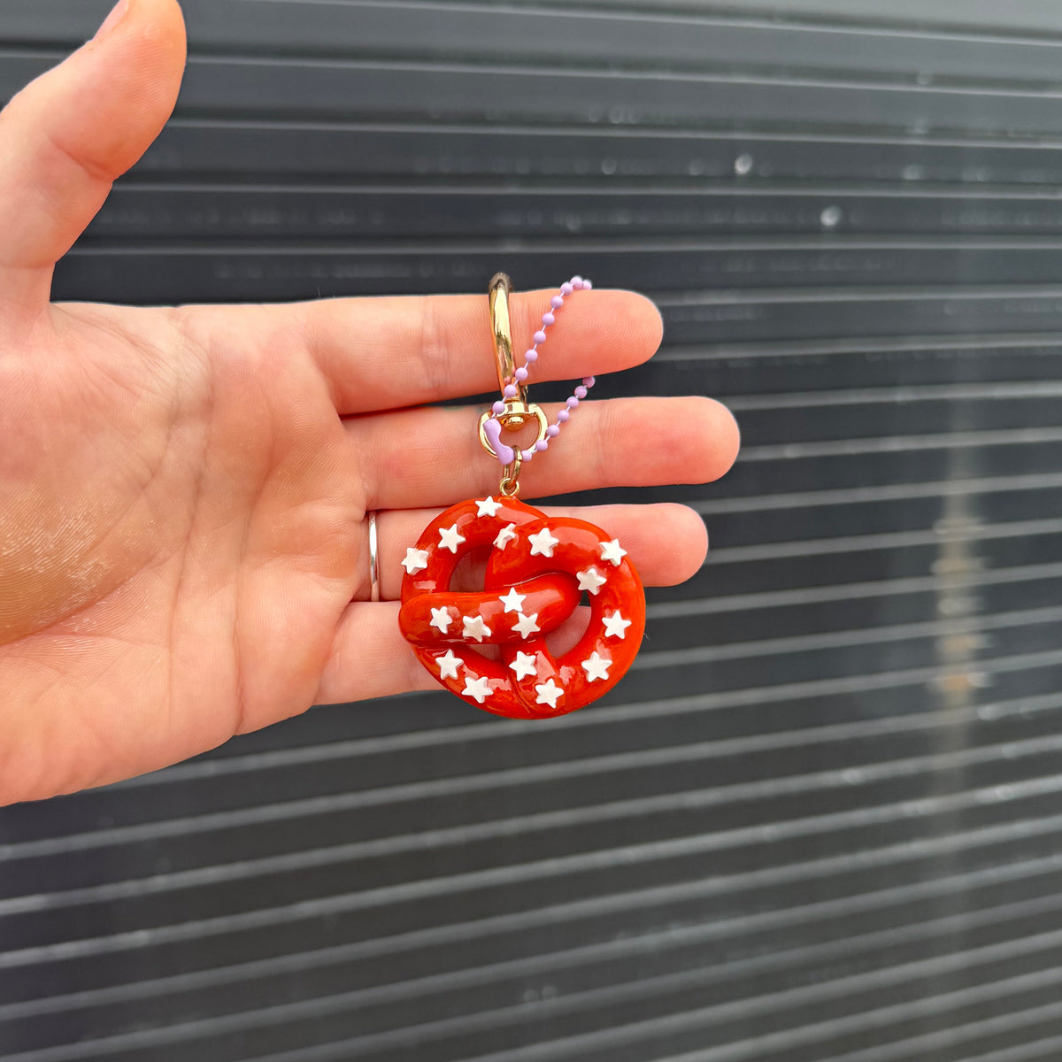 Starry Pretzel Keychain