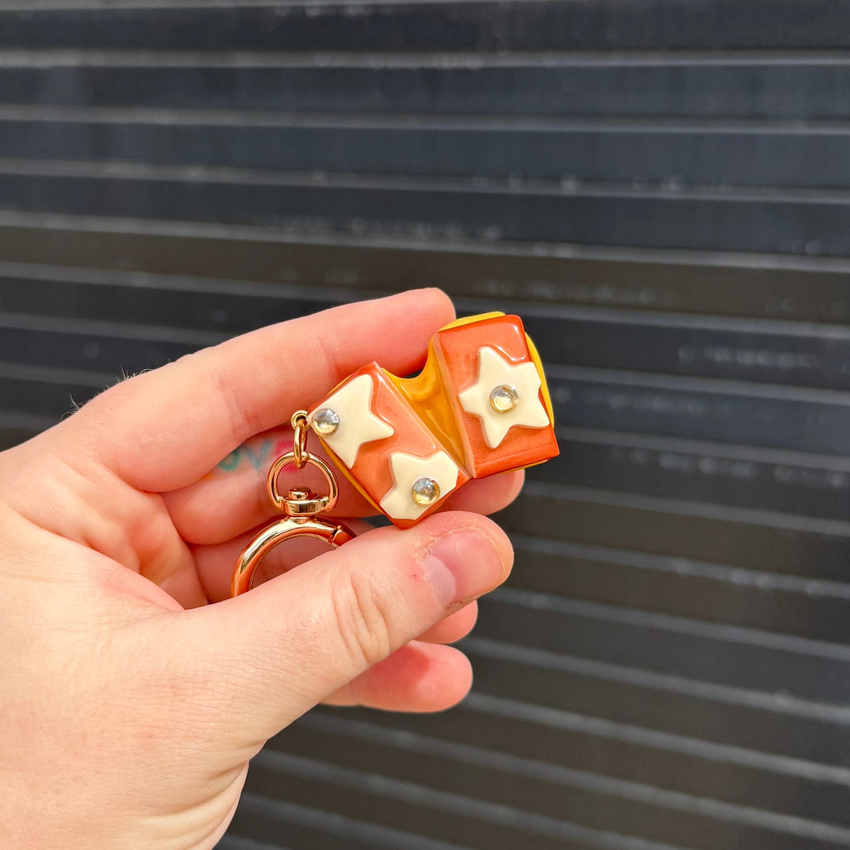 Starry Grilled Cheese Keychain