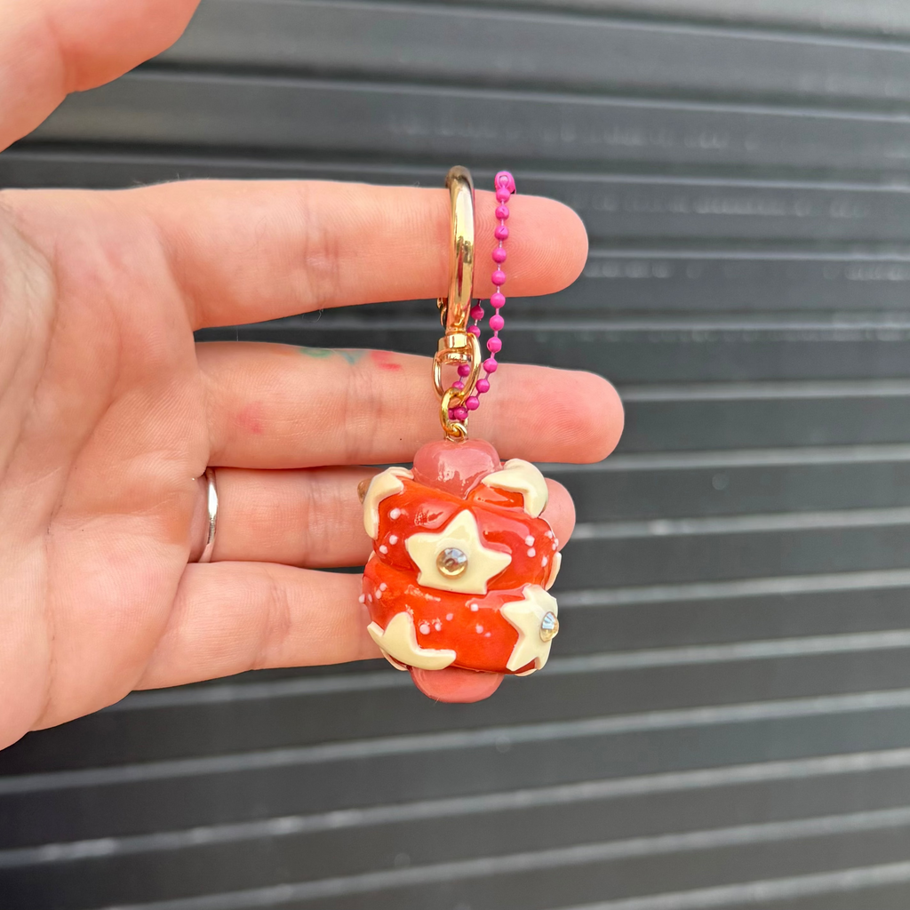 Starry Pretzel Dog Keychain