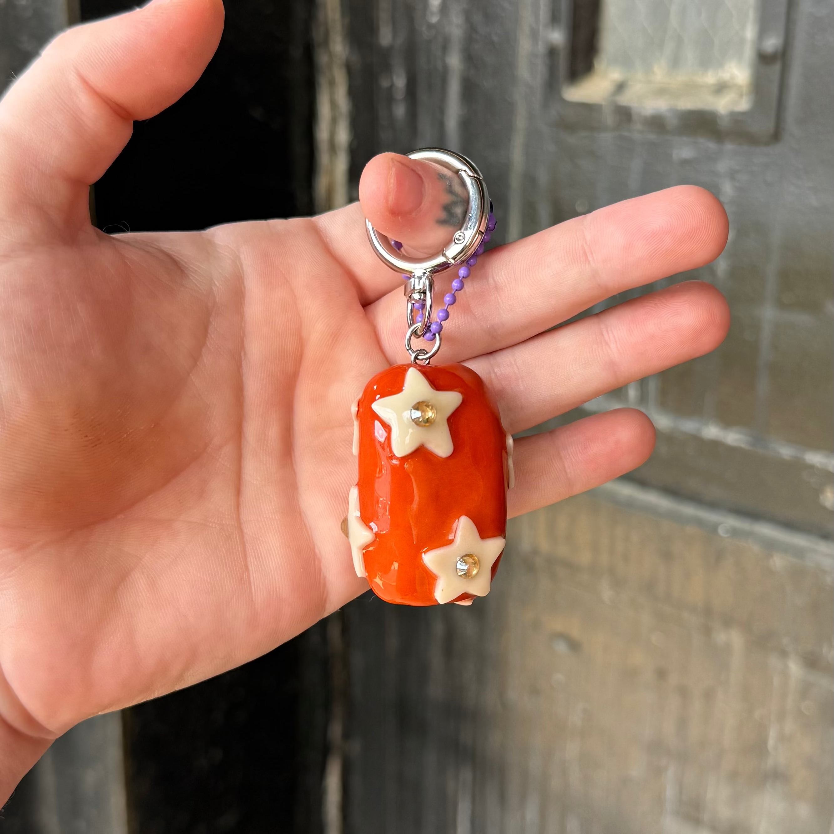 Starry Hotdog Keychain